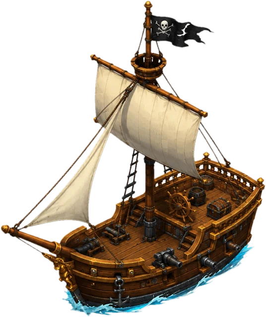 Concept art do navio inicial do Super-Pirate